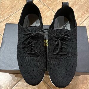 Cole Haan Zerogrand Stitchlite Oxford black knit shoes
